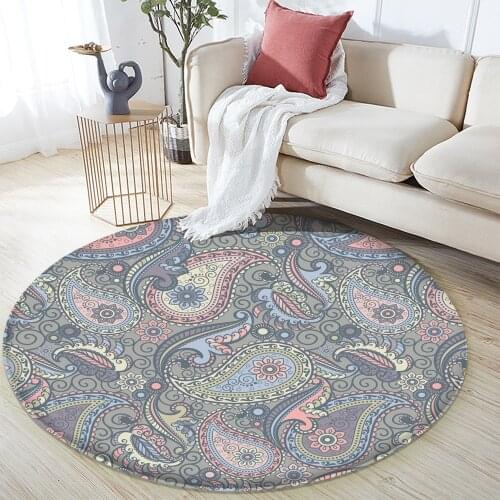 Fashion Paisley Style Pattern Carpet Non-slip Bath Mat Soft Fluffy Good Quqlity Flannel Living Room Bedroom Decorative Carpet