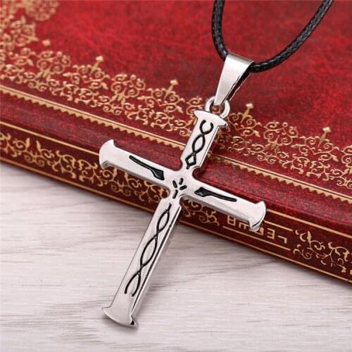 2015 New Guilty Crown Necklace The Cross Logo Pendant Alloy silver charm necklaces Rope Chain Mens Jewelry