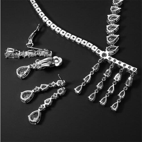 2018 New Bride Necklace Earrings Set Wedding Bridal Party Jewelry Set Dress Up Trendy Fashion Wild