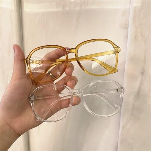 2021 New Candy Color Anti-blue Light Glasses Concave Shape Personality Large Frame Ins Net Red Retro Anti-blue Light Flat Mirror