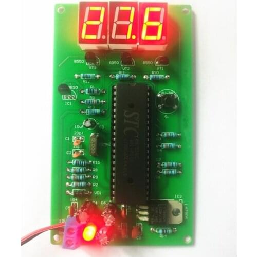 Single chip digital DS18B20 temperature electronic competition copy board kit electronic production parts DIY