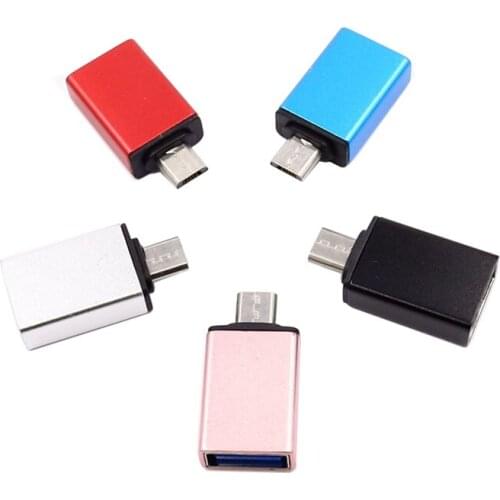 Pingle Metal Colorful Host Micro usb To USB 2.0 Adapter OTG Connector Converter
