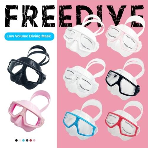 Professional Free Diving Mask Resin Lens Anti-Fog 120 degree View Low Volume Scuba Diving Mask Goggles Snorkeling Dive Glasses