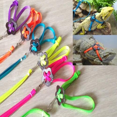 Reptile Lizard Harness Leash Adjustable Walking Pet Cabrite Hauling Cable Rope FP8 FE28