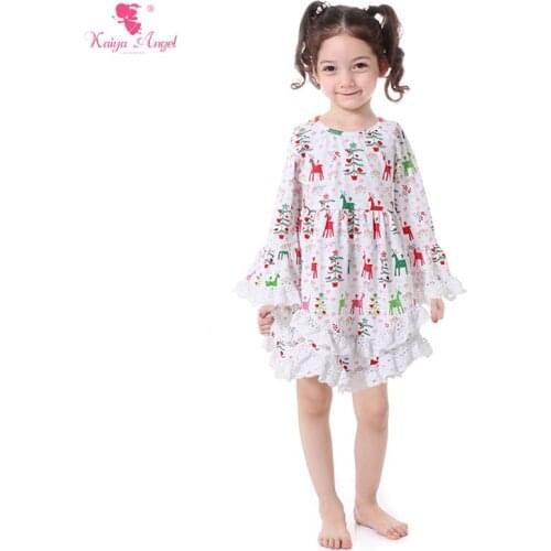 Kaiya Angel Toddler Christmas Dresses Reindeer Girls Dress Kids Clothes Girls Clothing Autumn Dress Ruffles Winter dress