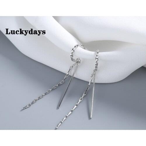 Luckydays New 1 Pair Non-pierced Ear-hook Earrings for Women Personality Twist Tassel Ear Bone Clip Ear Clip Trendy Jewelry