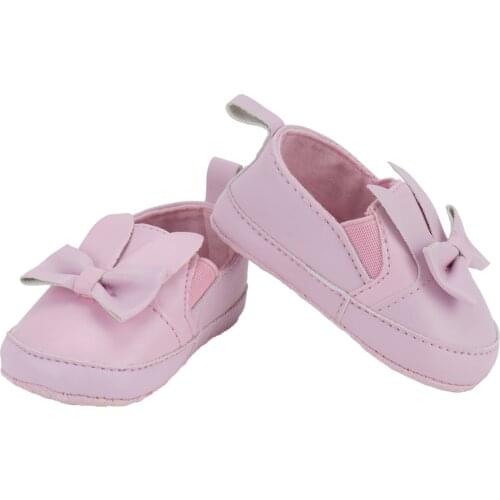 PU Leather Rabbit Ears with Bow Tie Flat Baby Shoes Toddler Boy Girl Shoes First Walkers for Newborn Baby 0-12 Months