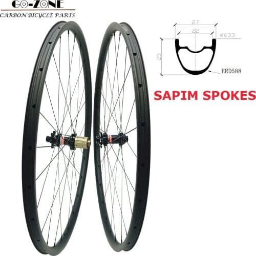 Carbon mtb wheels 29 clincher tubeless 27x25mm symmetry 29er mtb wheelset 29 inch sapim cx ray spokes QR/TA/boost mtb wheel 29"