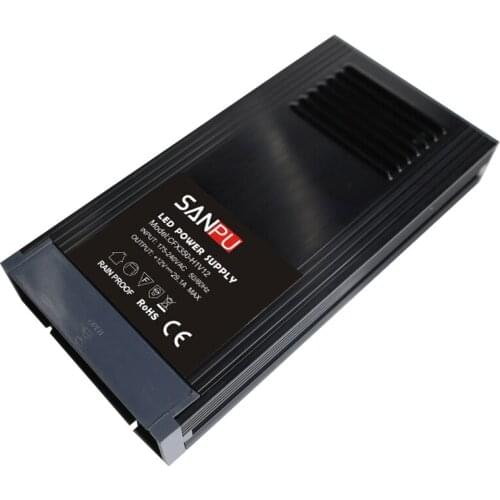 SANPU 220V to 24V 12V Power Supply 350W 400W Rainproof Outdoor No Fan Constant Voltage CV LED Driver AC to DC Transformer