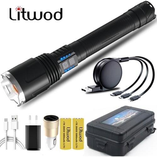 XHP110.2 The Most Brightest Led Flashlight Power Bank Function Torch Usb Rechargeable 18650 26650 Battery Zoom Lantern