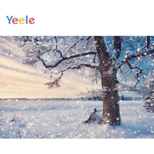 Yeele Winter Scenery Photocall Bokeh Snow Tree Draw Photography Backdrops Personalized Photographic Backgrounds For Photo Studio
