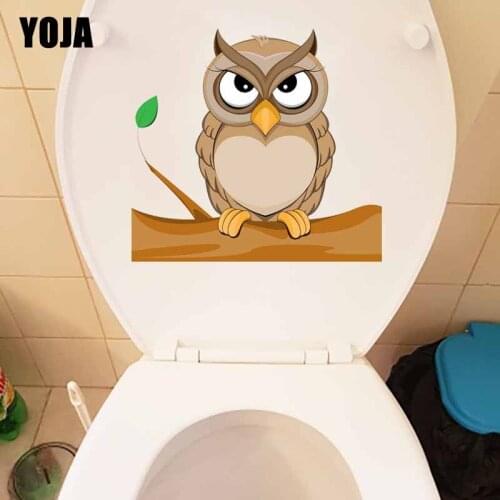 YOJA 23.3X21.9CM Wall Sticker Home Decor Mural Intereting Owl Animals Patter WC Toilet Decal T5-0511