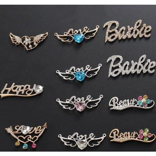 10pcs/lot Series of letters Metal crystal Rhinestone Buttons for DIY accessories or Wedding Decoration