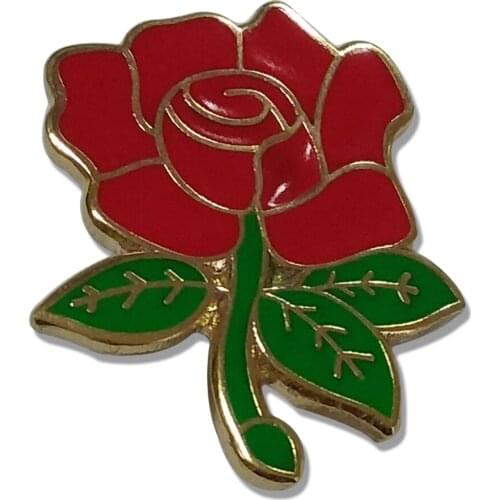 3D Engraving Rose Badge High Quality Stamping Plating Metal Badges