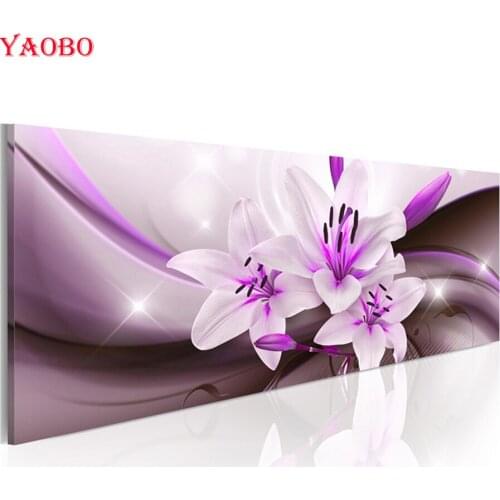 5D DIY Diamond Painting Lily Flowers Cross Stitch Full square Diamond Embroidery Mosaic Home Decoration Rhinestone Painting