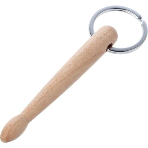 97QE Mini Drum Sticks Keychain Wood Drumsticks Key Ring Chain Keyfob Percussion Gift