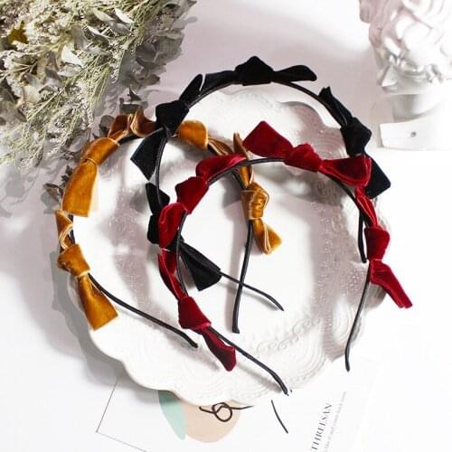 Hair Accessories Shiny Bow Hairbands Retro Korean Version Hair Hoop Fashion Velvet Hair Bundled Bands Bezel Headdress