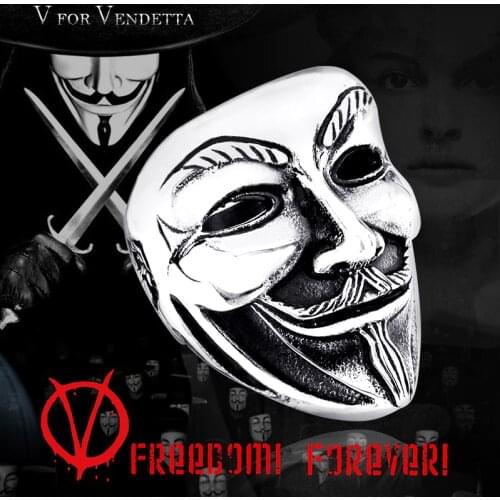 Beier new store 316L stainless steel ring new V for vendetta V man ring biker skull fashion jewelry LLBR8-208R