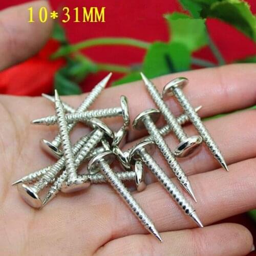 White Iron Upholstery Nail Antique Jewelry Case Box Sofa Decorative Tack Stud Pushpin Decorative Furniture Nails 10*28mm,100Pcs
