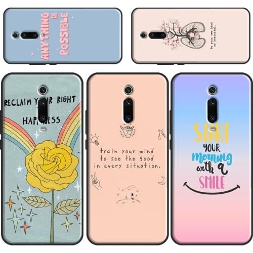 Positive Good Vibe Quote Phone Case For Xiaomi Mi 11 Ultra 9 10 Lite A3 9T 10T Pro Cover For POCO X3 F3 F2 M3 Pro