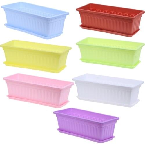 Flower Pots Planters Pot Trays Plastic Pots Creative Large Square Pots For Succulent Plants