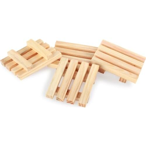 Dry Soap Holder Natural Wooden Soap Dish Natural Pine Shower Plate Wash Soap Bathroom Hardware W7601