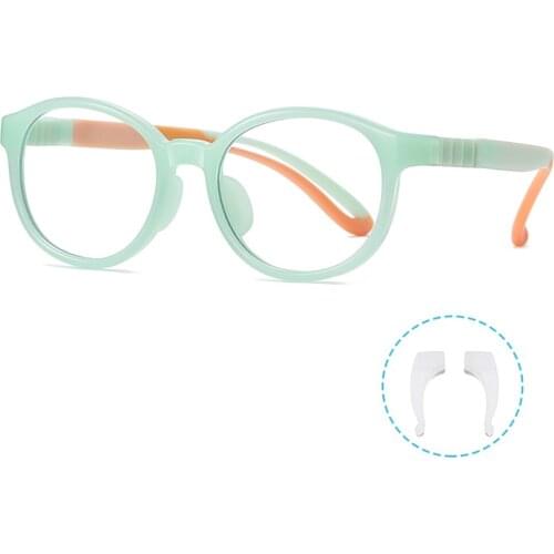 Veshion Kids Round Glasses Frame for Children Green Clear Tr90 Blue Light Filter Glasses Baby Boy Girls Accessories Computer