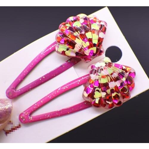 2PCS New Cartoon Lovely Colorful Shell BB Clips Kids Hairpins Baby Hair Clips Headdress Girls Hair Accessories Children Headwear