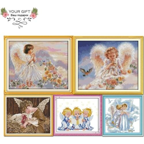 Joy Sunday Angel Home Decor R380R466R493R504R510 Praying Angel Continuation Of Life Whisper Angel And Lamb Cross Stitch Kits