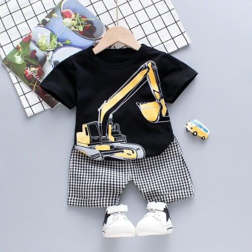 Boys Clothes Set Summer Toddler Baby Clothes Boys Cartoon Tops Print Shorts 2pcs Beach Kids Outfits Sets Child Tracksuit