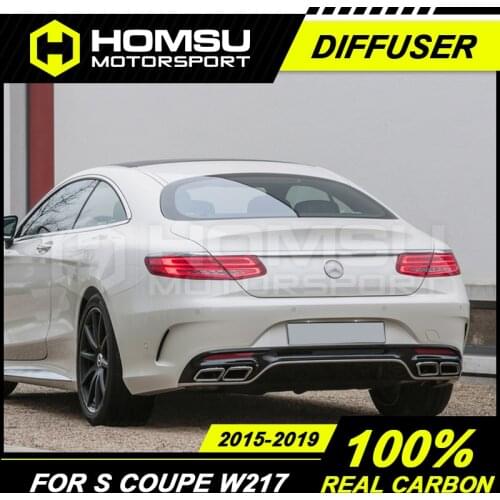 S63 style kit carbon Fiber Rear Diffuser suitable For 2015-2019 S Coupe W217 C217 S63 Coupe carbon Fiber Rear Diffuser