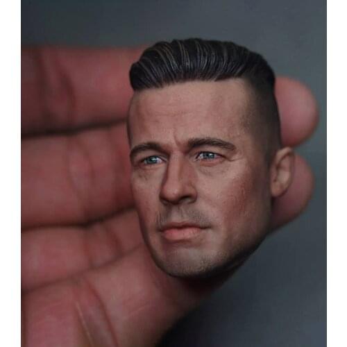 1/6 Scale Burning years Short hair mature Brad Pitt Hairstyle Head Sculpt Version Head Carving Headplay for 12" Action Figure