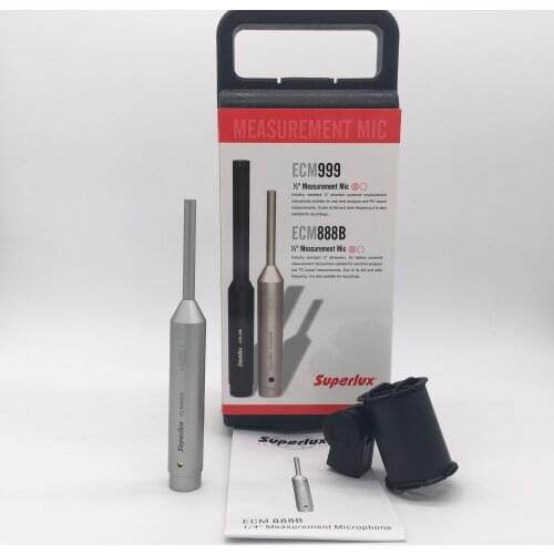 Superlux ECM888B 1/4" standard measurement and recording microphone for spectrum analyzer, audio testing and measurement