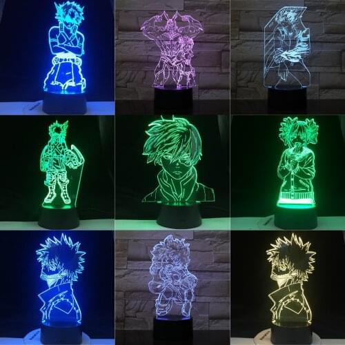 My Hero Academia Katsuki Bakugo SHOTO TODOROKI Dabi TOGA HIMIK KATSUKI BAKUGO ALL MIGHT MIDORIYA IZUKU 3d Lamp Gift