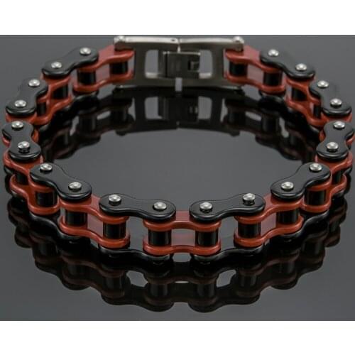 Blue Red Stainless Steel Motorcycle Chain Bracelet For Men Best Friends Mens Bracelets Male Biker Jewellery Resell Dropshipping