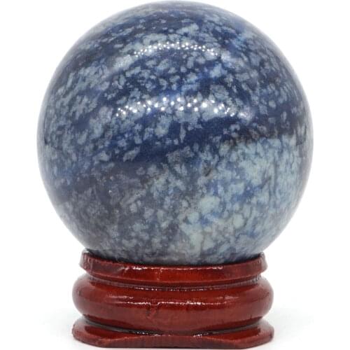 Natural Blue Quartz Ball Natural Mineral Quartz Sphere Hand Massage Crystal Ball Healing Feng Shui Home Decor Accessory 40mm