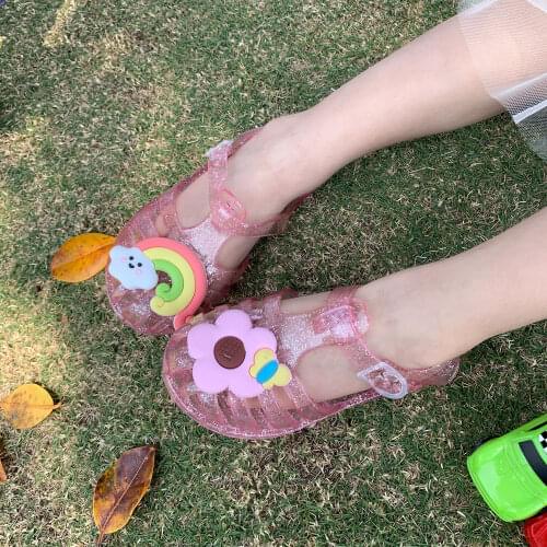 2019 New Mini Cute Bows Jelly Girls Sandals Girls Sandals Sapato Infantil Menina Children Girls Shoes Waterproof Sandals