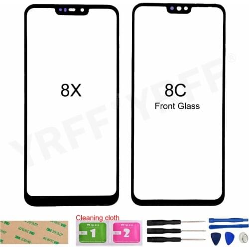 For Huawei Honor 8C 8X (No LCD Touch Screen) Front Glass Panel Outer Cover Assembly Parts