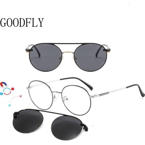 Polarized Sunglasses Men Women Magnetic Clip On Sunglasses Sun Glasses Women Men Sunglass Round Glasses Frame Of Eyeglasses 2021