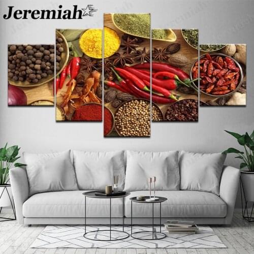 Nordic Kitchen Spice Canvas Poster Pepper Panel Spoon Grain Painting Hd Print Wall Art Modern Home Dining Room Decoration