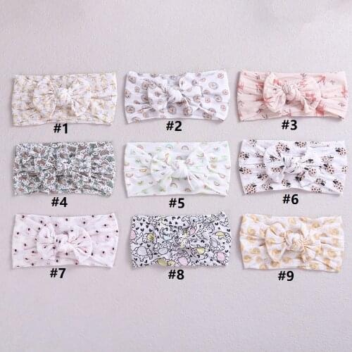 20Pcs/Lot,8 cm Fashion Floral Prints Nylon Baby Headbands Cartoon Animal Deer Rainbow Print Nylon Headband Kid Girls Accessories