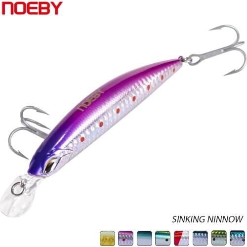 NOEBY Long Casting Minnow Lure with Manget 110mm 19g Saltwater Sinking Hard Bait for Sea Fishing Tackle NBL9495