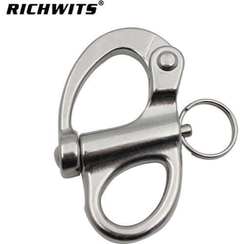 96mm Boat Snap Shackle Rigging Sailing Fixed Eye Snap Hook For Sailboat Yacht Marine Outdoor Wide Angle Opening Quick Release