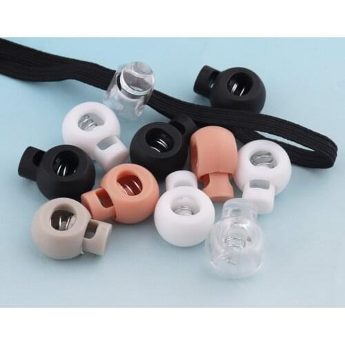 7mm 50pcs Rope Cord Stopper for 3-9mm elastic cord Colorful Cord Lock Toggle Cord End Stopper Round Cord Toggle Lock