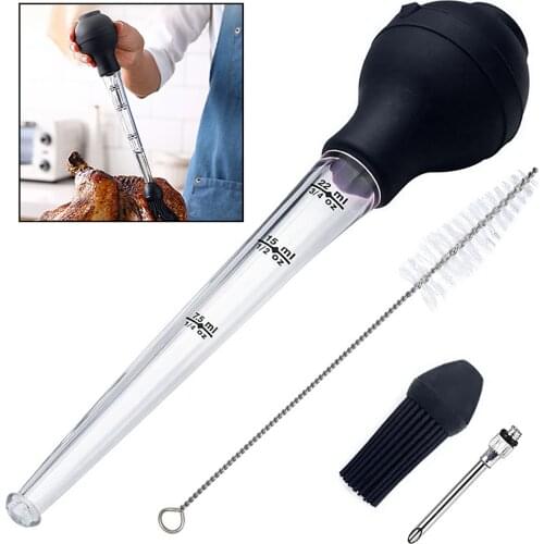 Turkey Baster Oil Dropper Syringe Set for Cooking Meat Marinade Injector for Bacon, Brine, Beef, Roasting Juices for Poultry
