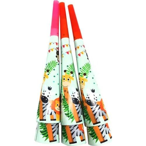 Party Supplies Zoo-themed animals Theme Trumpet Shimmering Shine Baby Party Horn Noise Maker Wedding Decoration 10pcs/lot