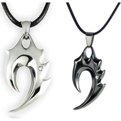 Unique Mens Wax Cord Alloy Rhinestone Tribal Flame Pendant Necklaces with Lobster Claw Clasps End Chains TT@88