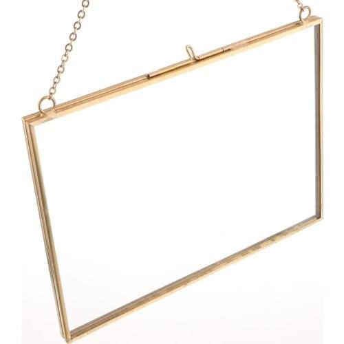 2 Size Vintage Hanging Photo Picture Frame Holder with 2 Sides Glass