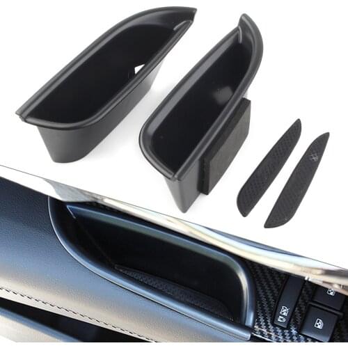 2PCS Car Front Door Storage Box Organizer Container Holder For Cadillac ATS 2015 2016 2017 2018 4Door Left Drive