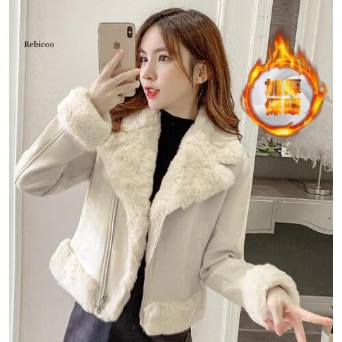 Suede Jacket Women Autumn and Winter Wild Korean Version of The Slim-Fit Cotton-Padded Jacket Coat Womens Short Jacket